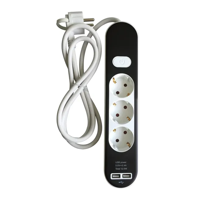 3-Way Extension Lead + 2 USB Ports