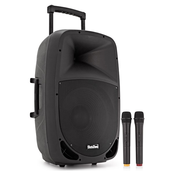 SubZero P15 Portable PA Speaker with Bluetooth & Wireless Mics - 800 w